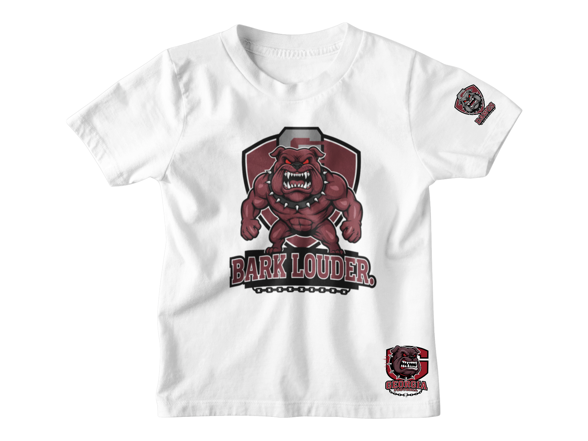 Georgia Bulldogs “Bark Louder” Mighty Bulldog Short Sleeve Tshirt