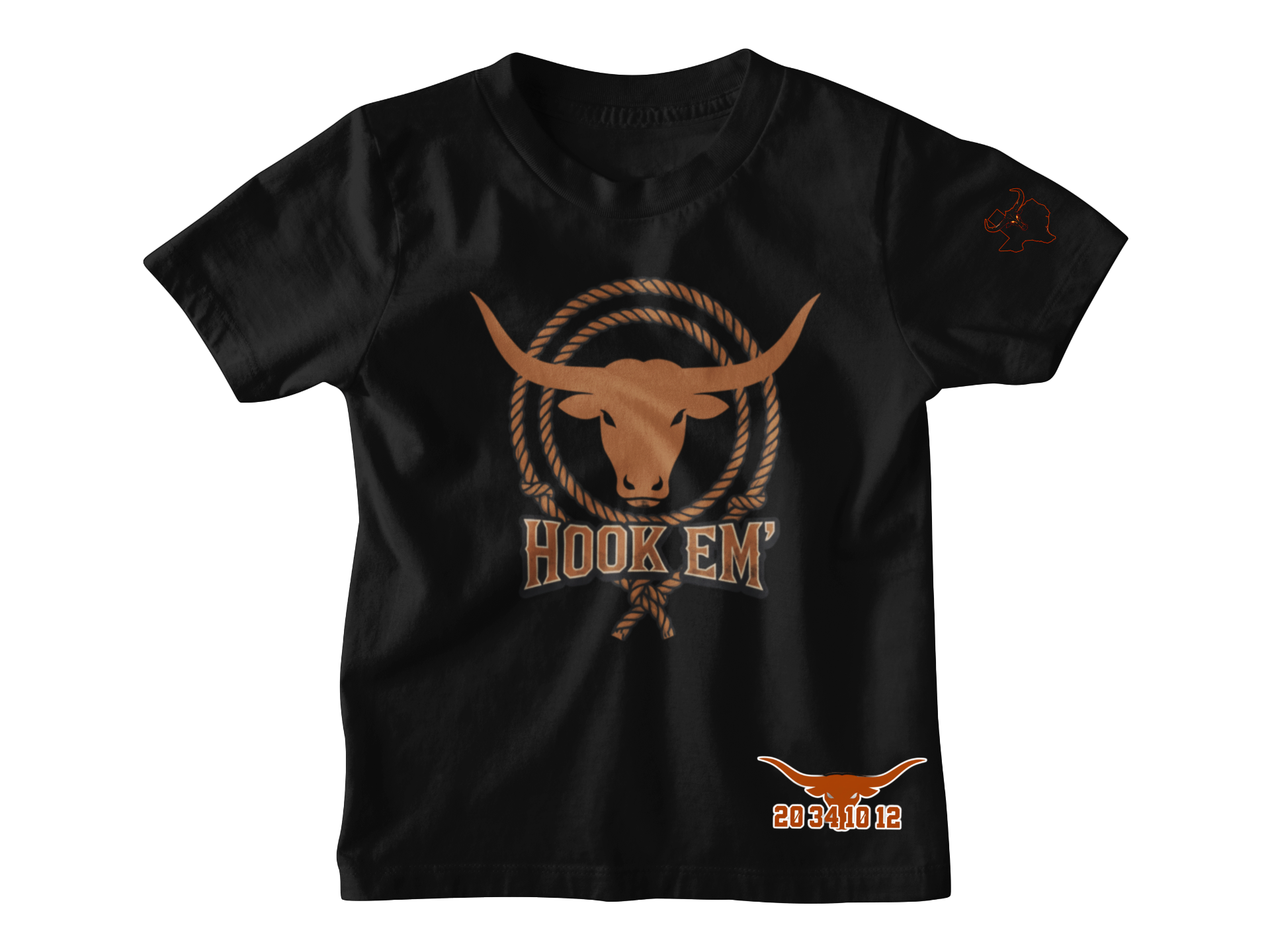 Texas Longhorns Classic Black Hook ‘Em Tshirt