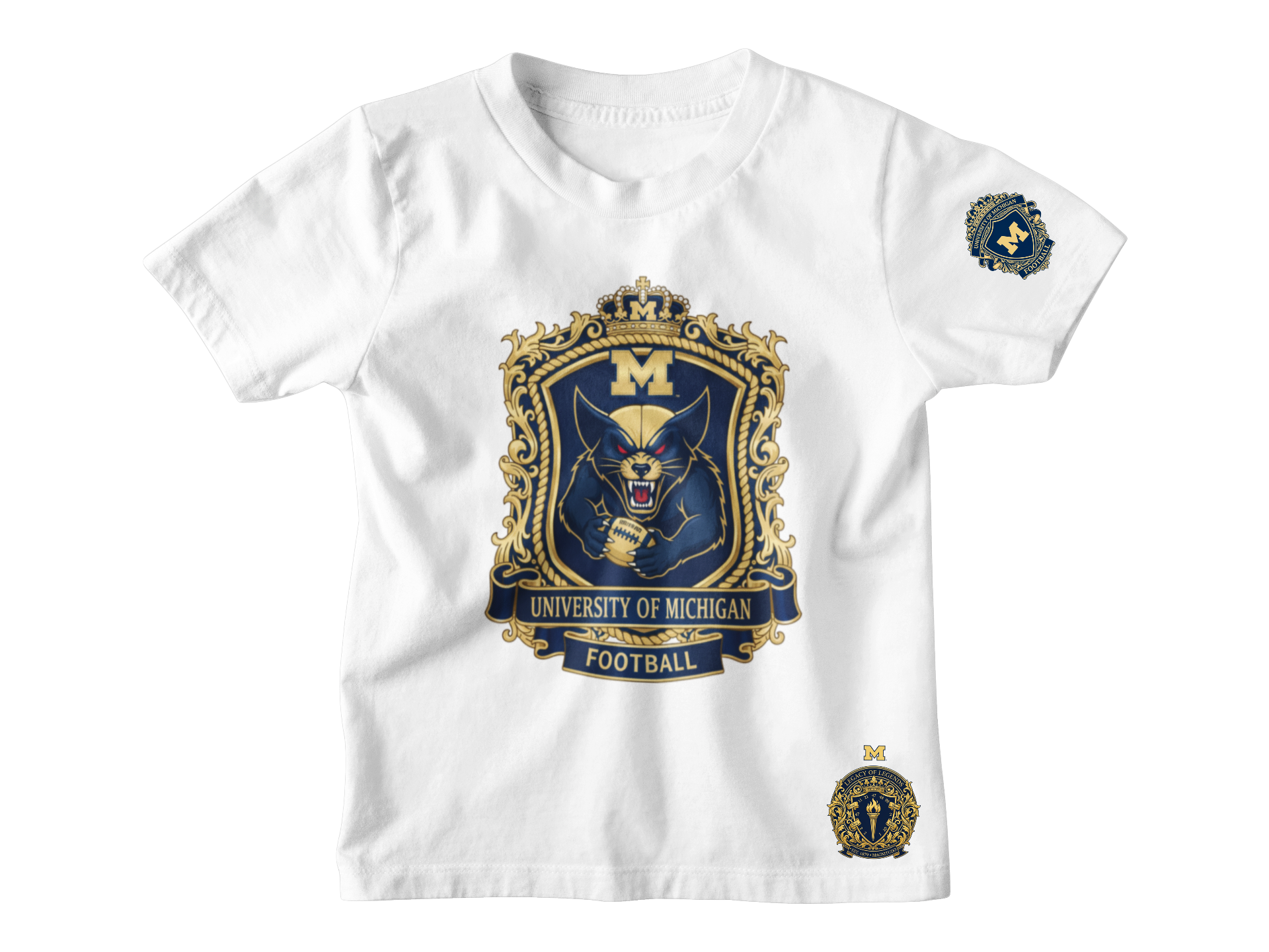 Michigan Wolverine Football Crest Short Sleeve Tshirt