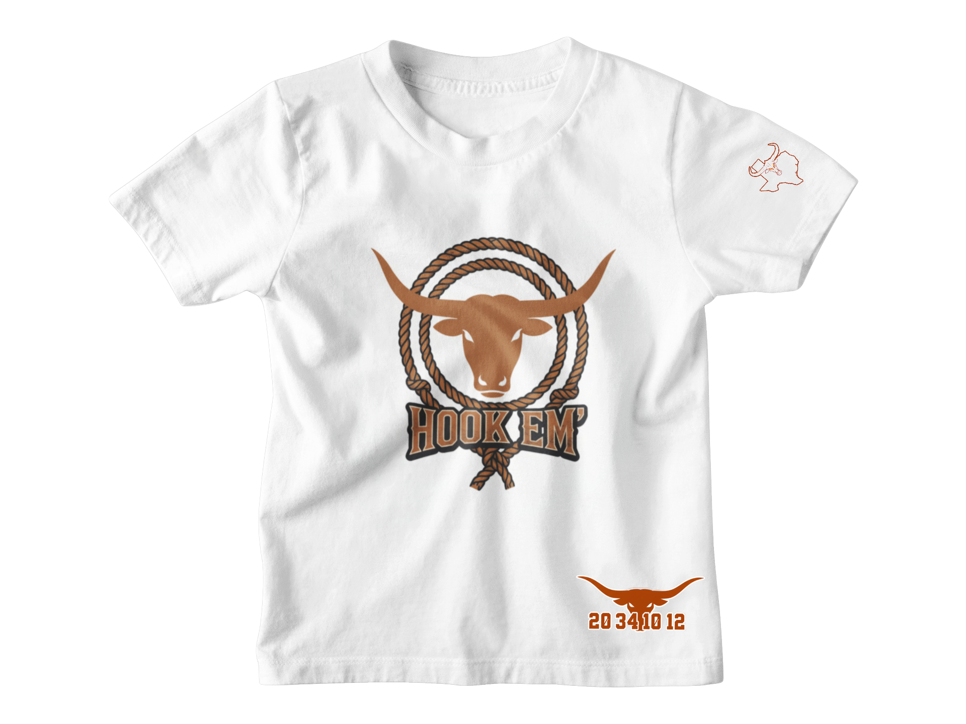 Texas Longhorns Classic White Hook ‘Em Tshirt