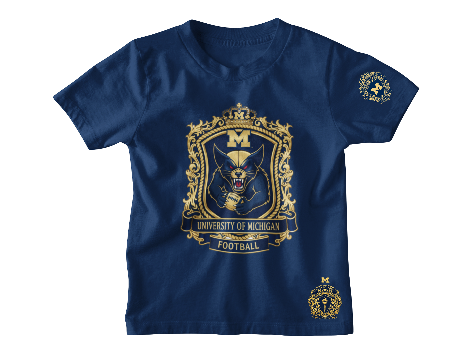 Michigan Wolverine Football Crest Short Sleeve Tshirt