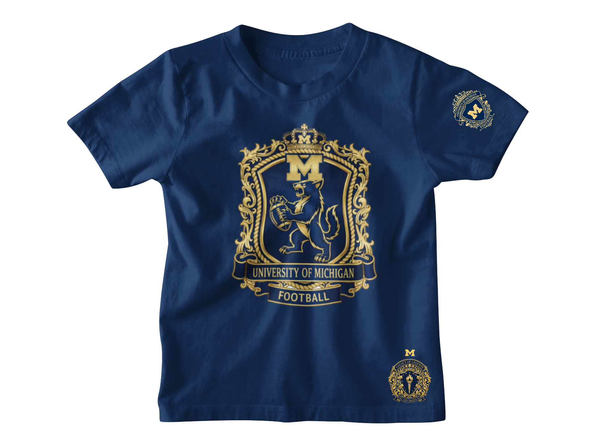 Michigan Wolverine Standing Crest Short Sleeve Tshirt
