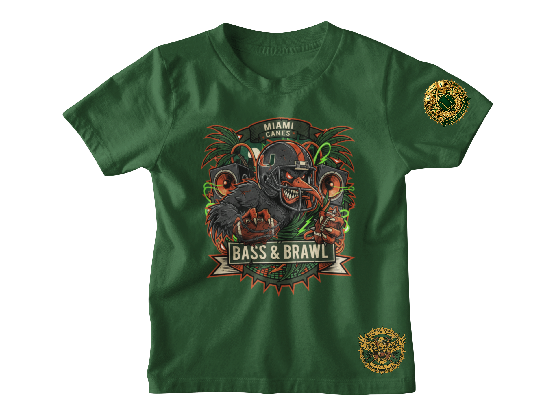Miami Hurricanes “Bass & Brawl” Short Sleeve Tshirt